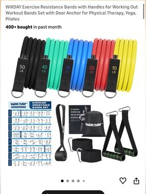 WIKDAY Resistance Band Set - Multicolor Heavy Workout Tubes
